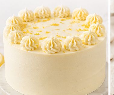 Classic Lemon Cake finished in buttercream